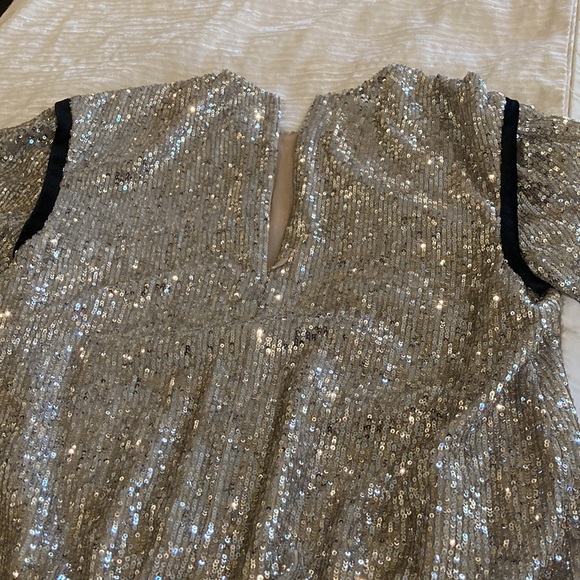 7 for All Mankind silver/goldish sequined dress - Picture 11 of 12